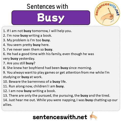 Sentences With Busy Sentences About Busy In English Sentenceswithnet