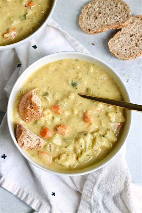 Creamy Vegan Broccoli Cauliflower Soup Hummusapien