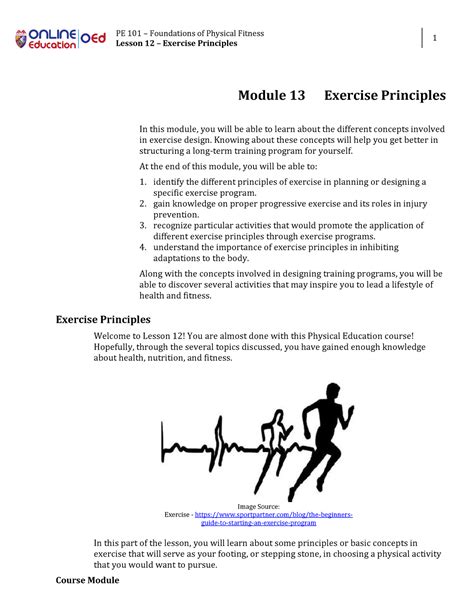 Physical Fitness Week 11 Lesson 12 Exercise Principles 1 Module 13