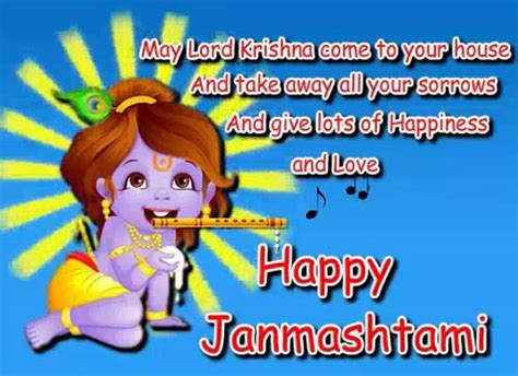 Lord Krishna Gives Love And Happiness Free Janmashtami Ecards 123