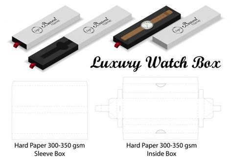 Download Luxury Watch Sleeve Box Mockup Dieline Template ...