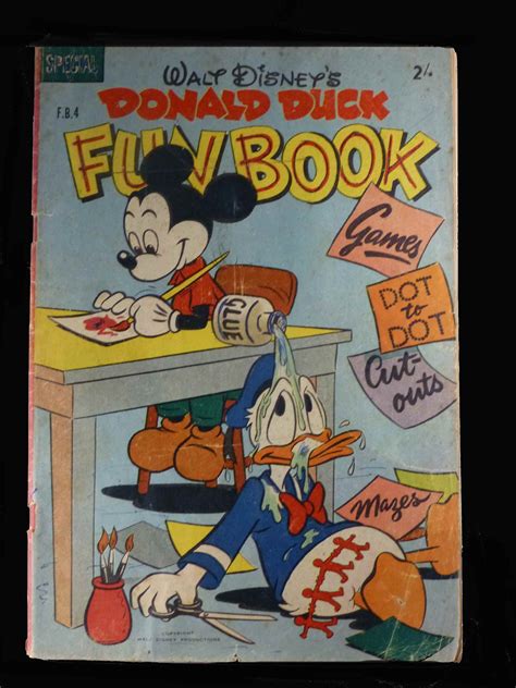 Fb4 Donald Duck Fun Book Rare 4th Issue 9d 1956 Ozzie Comics