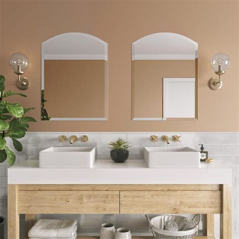 Better Bevel 24 In Frameless Arch Frameless Bathroom Mirror In The