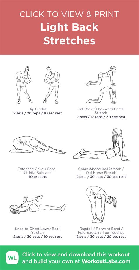 Light Back Stretches Click To View And Print This Illustrated