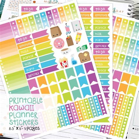 Printable Planner Stickers Kawaii Planner Planner