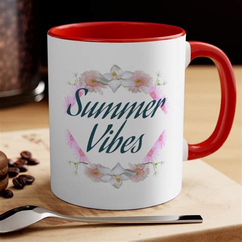 Ceramic Mugs Summer Flowers Summer Vibes Mug Etsy