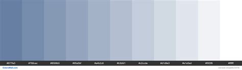 Dull Blue Colors Palette 677fa3 768cac 8599b5 Colorswall