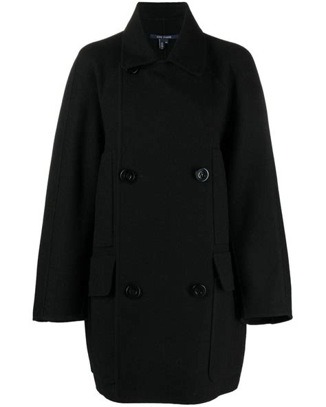 Sofie Dhoore Double Breasted Wool Coat In Black Lyst