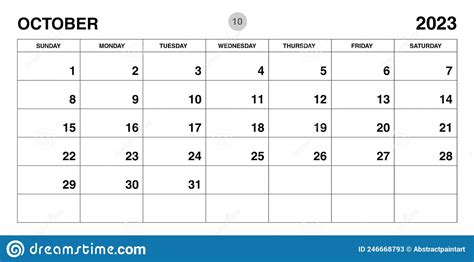 Calendario De Planner De Octubre De 2023 Modelo De Planner Planner