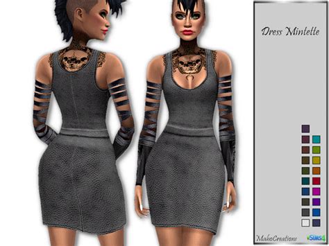 The Sims Resource Leather Dress Mintette