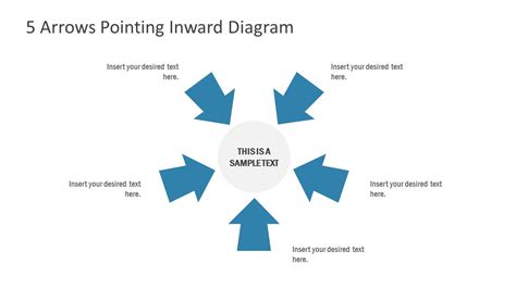 5 Arrows Pointing Inward Diagram For Powerpoint Slidemodel