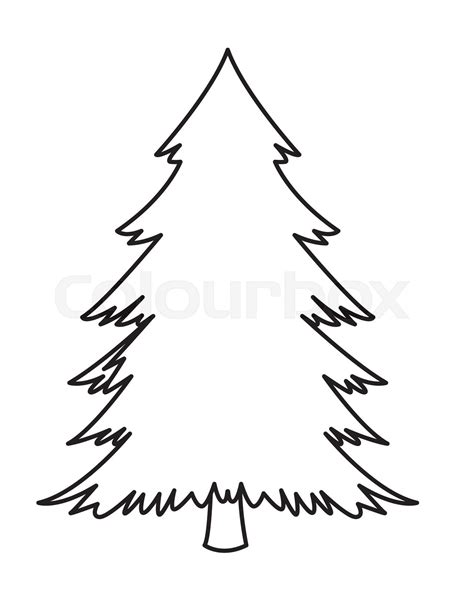 Pine Tree Icon Isolated Black And White Stock Vector Colourbox