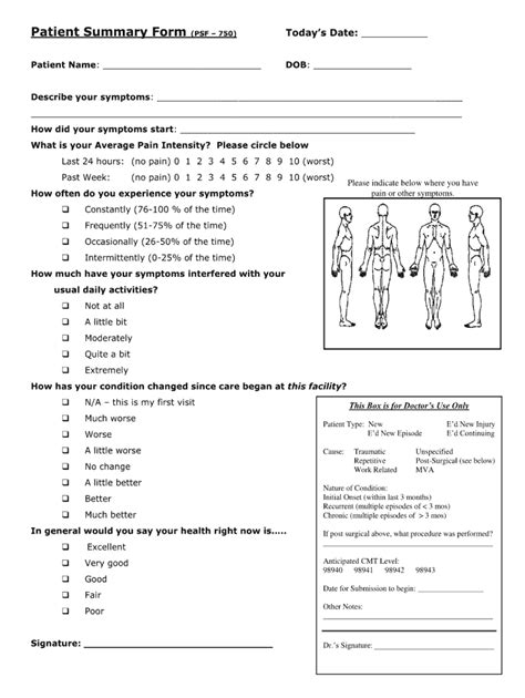 Patient Summary Form Fill Out Sign Online Dochub