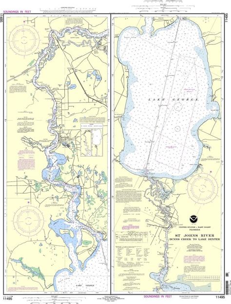 Noaa Nautical Chart 11495 St Johns River Dunns Creek To Lake Dexter