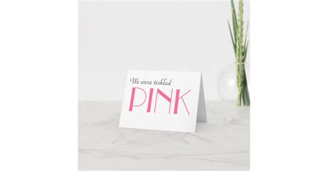 Elegant Pink Gender Reveal Thank You Card