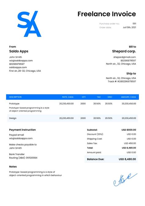 Free Freelance Invoice Templates Download Invoices For Freelancers