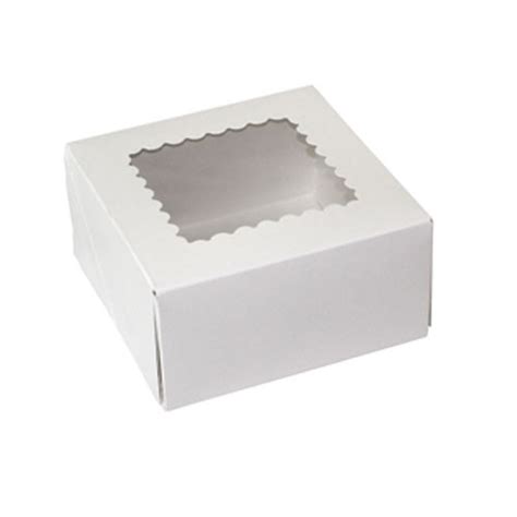 Party essentials to home decor; 6x6x3 White Windowed Bakery Boxes