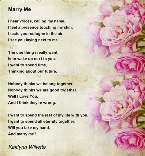 Marry Me Poem By Kaitlynn Willette Poem Hunter