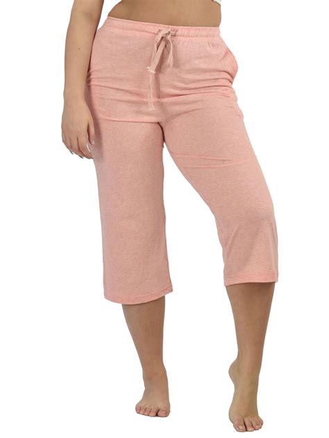 Up2date Fashions Womens 100 Cotton Knit Cropped Lounge Sleep Pajama Pants