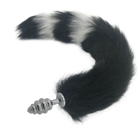 Metal Thread Anal Plug 40cm Fox Tail Soft Animal Tail Anus Dilator