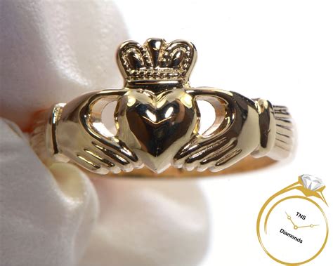 Irish Claddagh Ring Made In Ireland 14k Yellow Gold Size 825 W