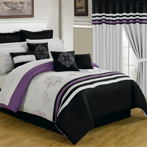 Each zebra purple queen size mini bed in a bag set includes: Lavish Home Rachel 24 Piece Bed-In-A-Bag Set & Reviews ...