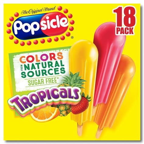 Popsicle Ice Pops Sugar Free Tropicals 18ct