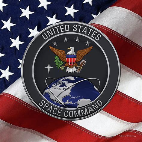United States Space Command U S S P A C E C O M Emblem Over American