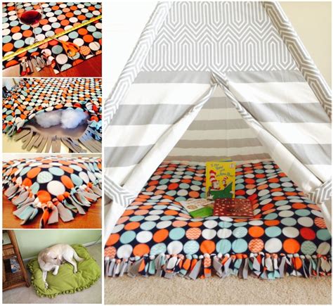 Diy tufted round patchwork floor DIY No Sew Pets Bed or Floor Pillow
