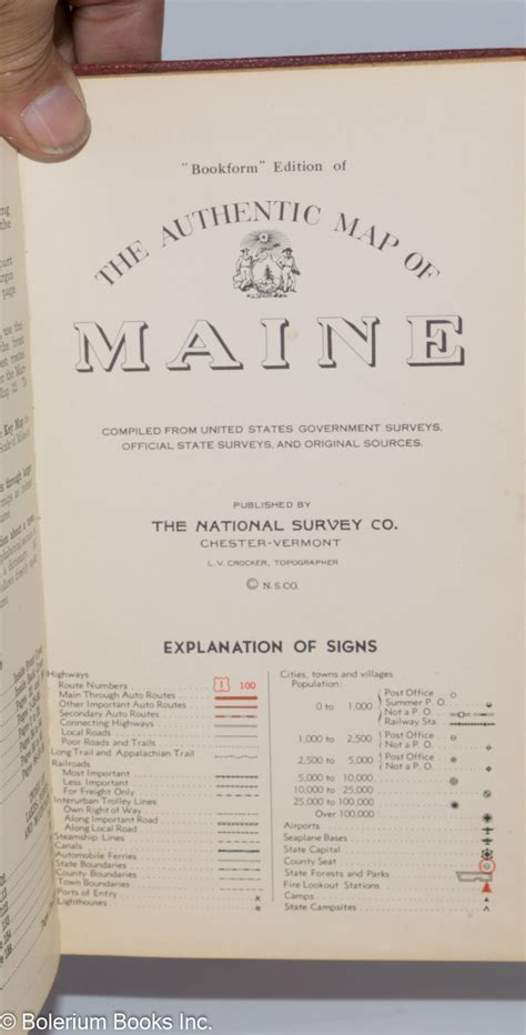 Bookform Edition Of The Authentic Map Of Maine Compiled From United