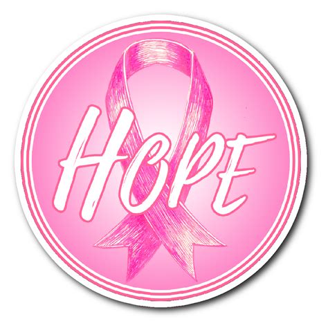 Hope Pink Ribbon Sticker Combat Breast Cancer