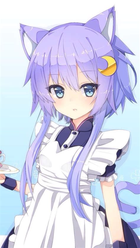 Pretty Cute Anime Girl With Purple Hair