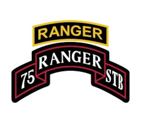 Us Army 75th Ranger Stb Patch With Ranger Tab Vector Files Etsy