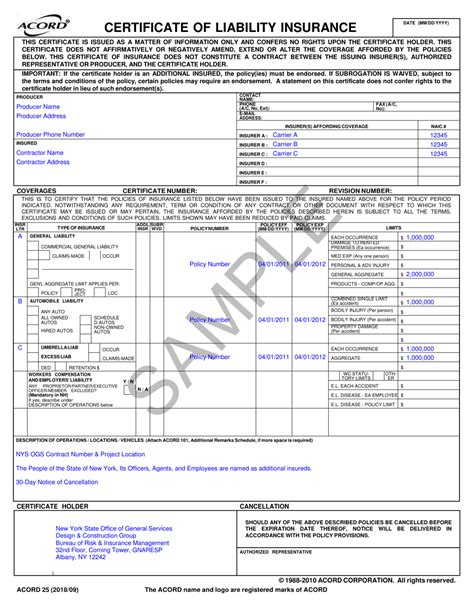 Form Acord25 Fill Out Sign Online And Download Printable Pdf New