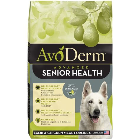 Avoderm Senior Health Grain Free Lamb Meal Formula Dry Dog Food Petflow
