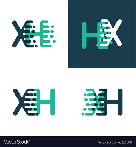 Xh Letters Logo With Accent Speed Green And Blue Vector Image