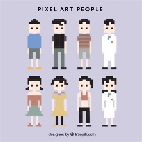 Pixelated Characters Free Vector