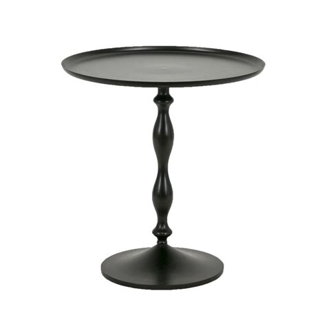 Black Metal Round Pedestal Accent Table Grandview Mercantile