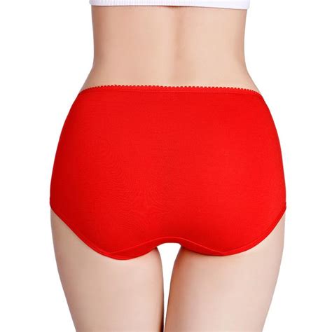 buy women plus size solid color m 7xl briefs underwear high waist panties cotton underpants