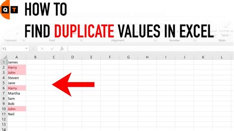 How To Find Duplicate Values In Excel Youtube