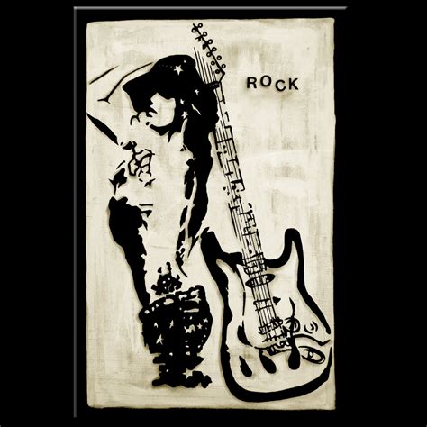 Rock Star Original Abstract Modern Guitar Huge Pop Art Painting