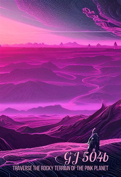 Gj 504b Traverse The Rocky Terrain Of The Pink Planet Digital Art By