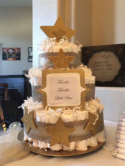 Twinkle Twinkle Little Star Diaper Cake Baby Shower Diaper Cake Baby