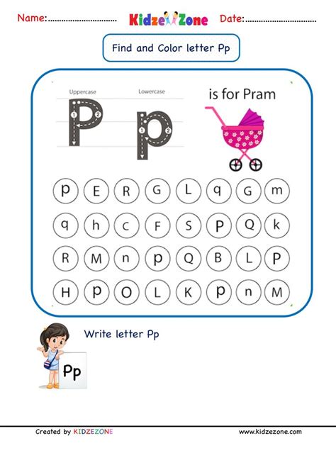Letter P Find And Color Worksheet Letter P Worksheets Kindergarten Letters Color Worksheets