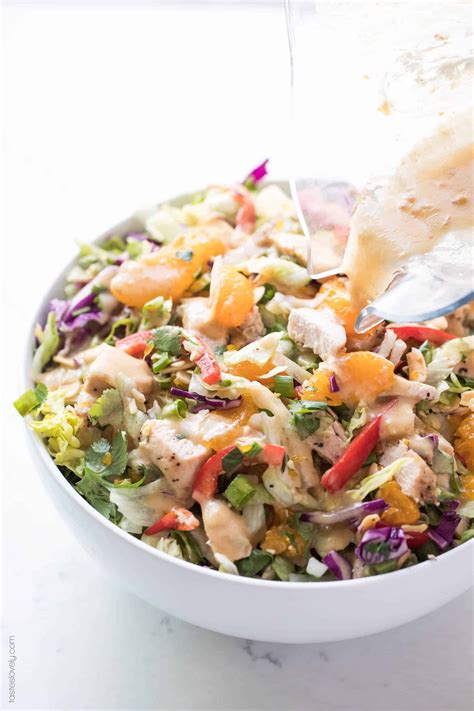 To prepare the dressing, in a glass bowl whisk. Paleo Whole30 Chinese Chicken Salad Recipe with a homemade ...