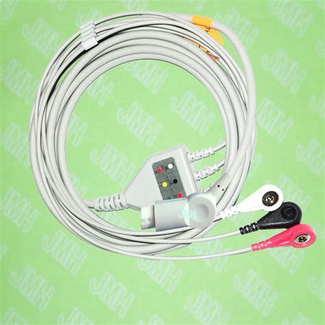 compatible with philips hp ecg machine one piece ecg cable and leadwires 3 lead snap aha or
