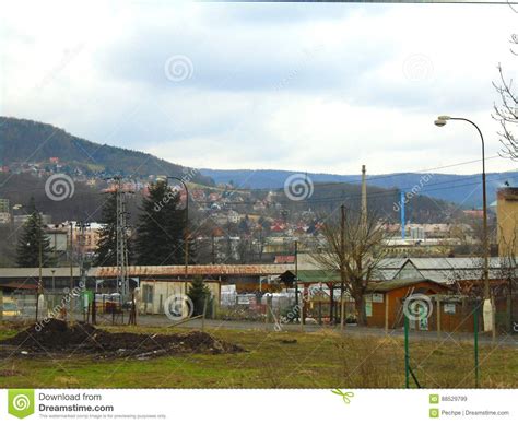Rainy Day In Post Communist Industrial Town In Czech Republic Europe Stock Image Image Of