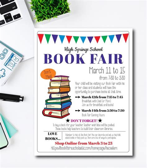Book Fair Flyer Template School Book Fair Pta Pto School Etsy
