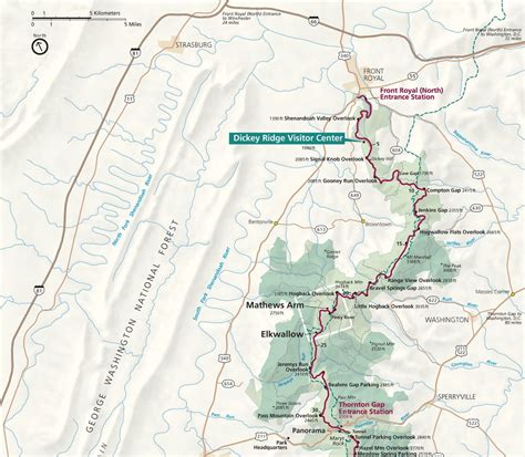 Shenandoah National Park Map Guide National Park