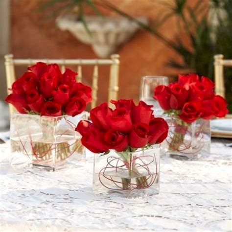 30 Beautiful Red Rose Wedding Centerpiece For Your Wedding Ideas Rose Centerpieces Red Rose